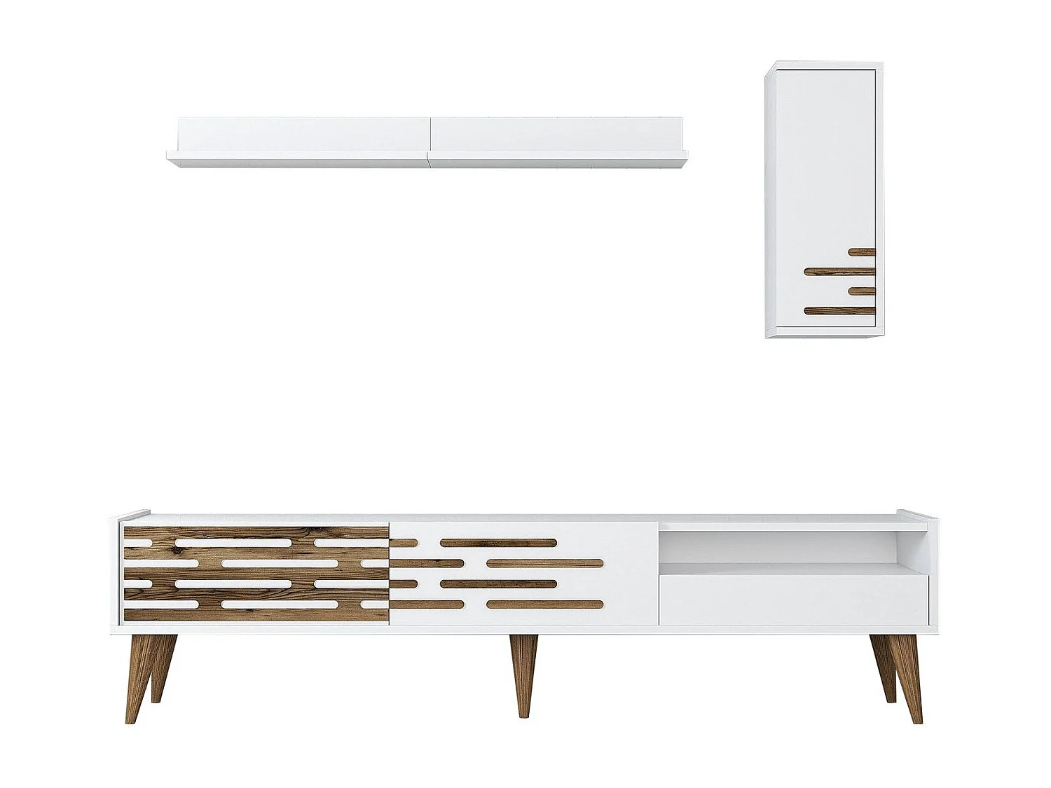 Móvel de TV – 180 cm largura – Branco – Melamina