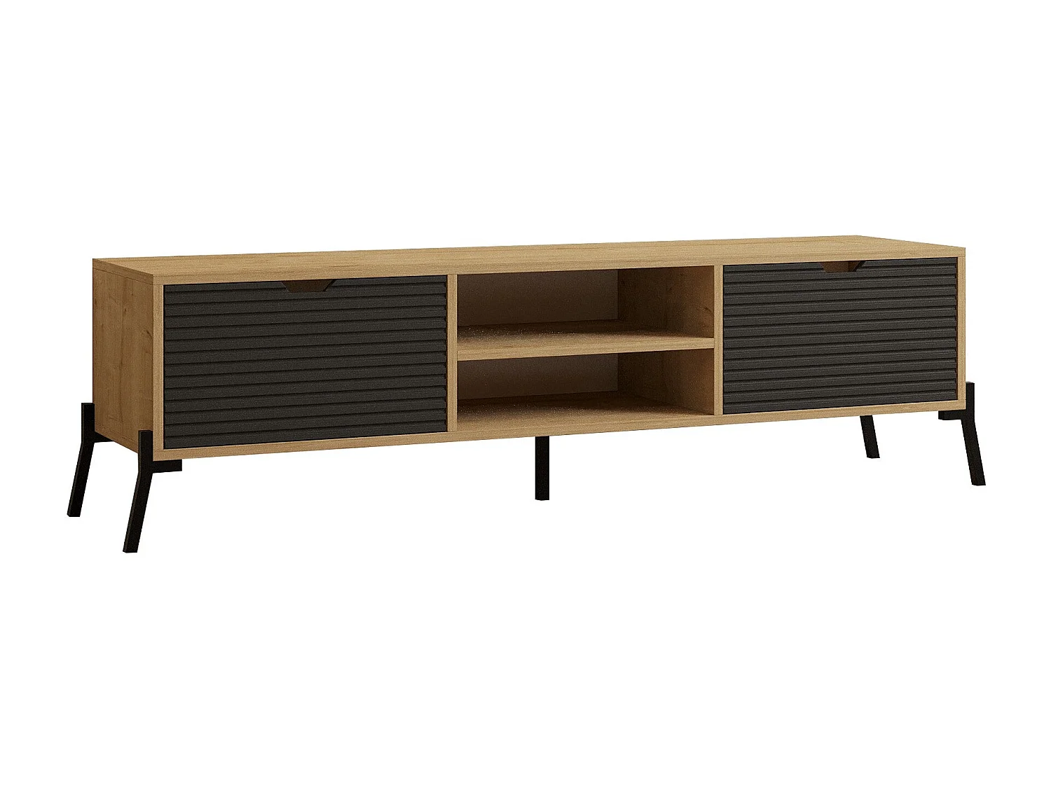 Mueble de TV – 160 cm – Roble zafiro y antracita – Melamina