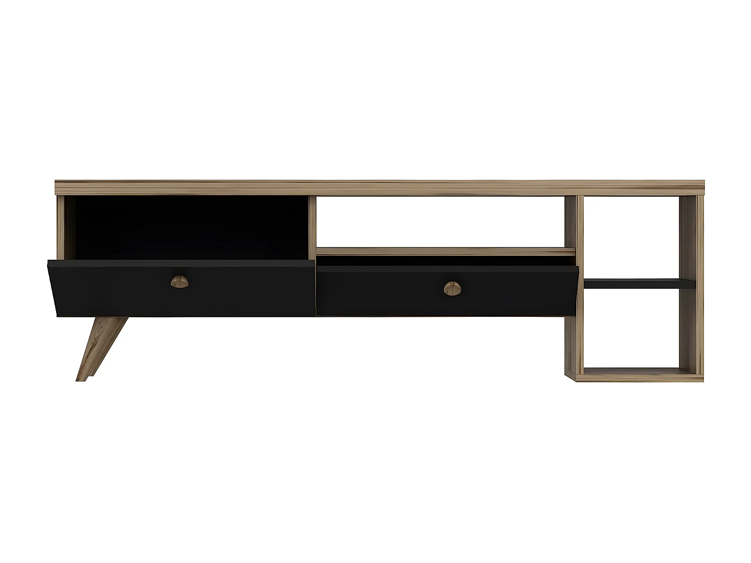 Meuble TV design Abidas L150cm Chêne clair et Noir