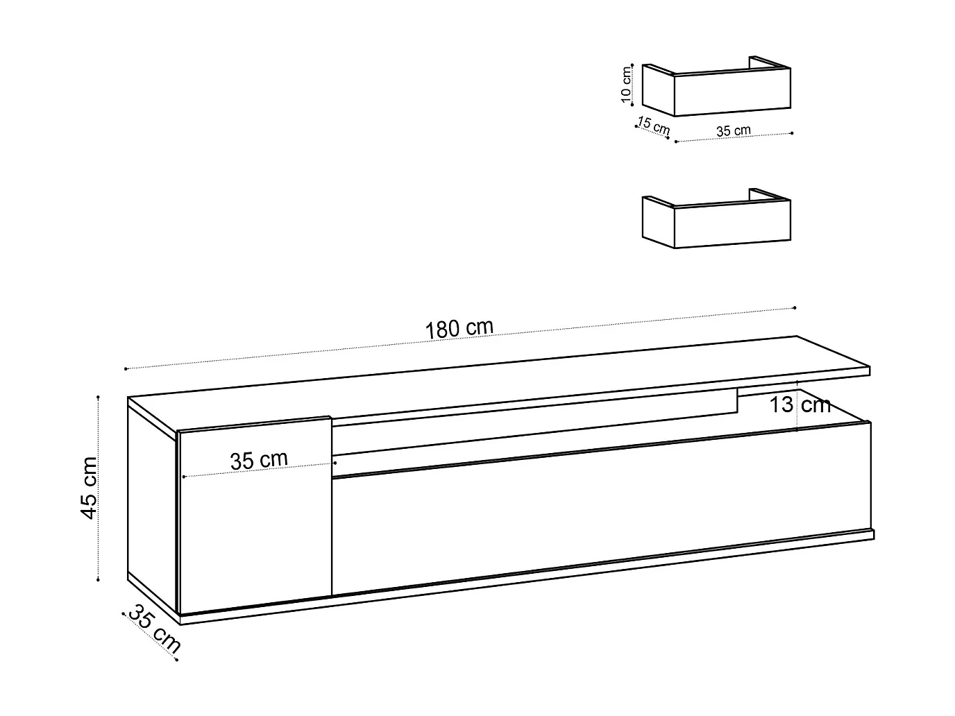 TV-meubel in eikendecor L180 cm - ALIKA