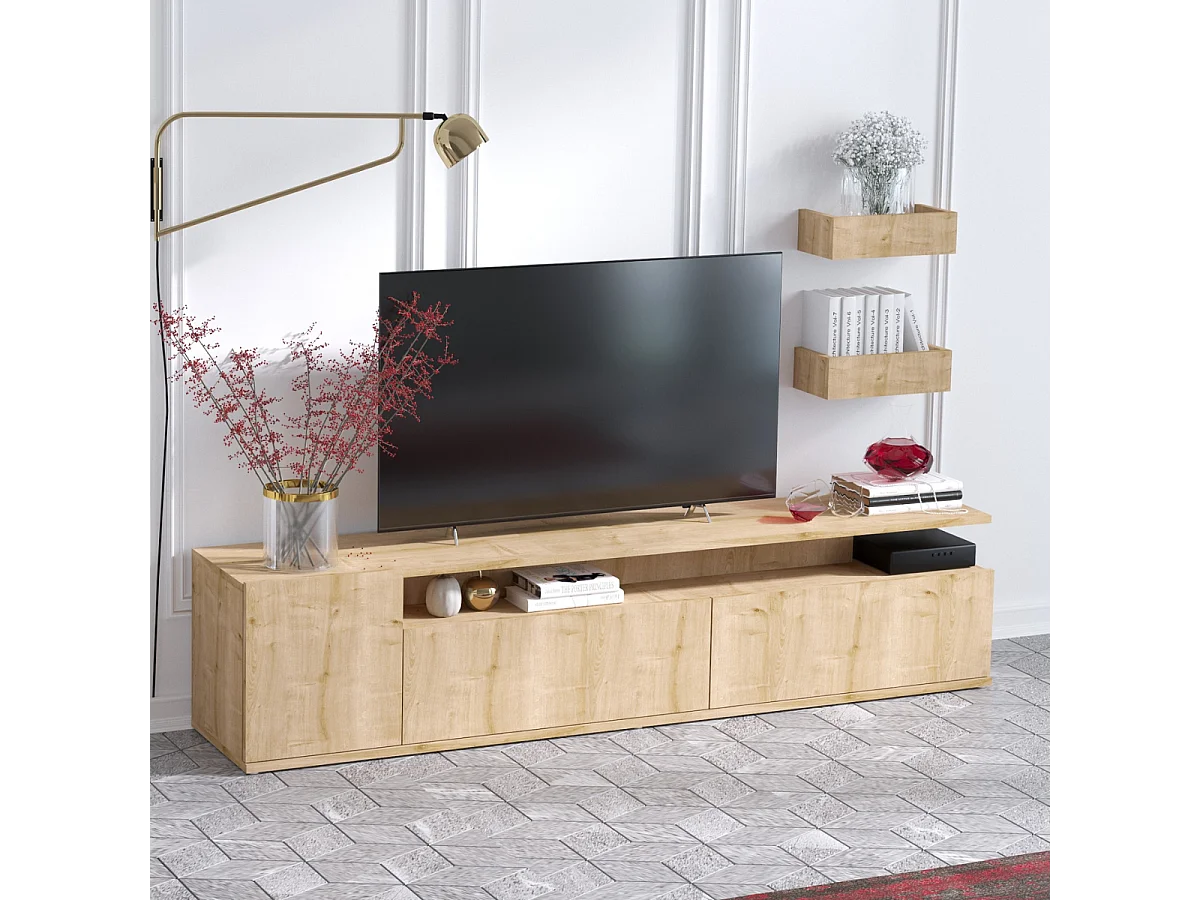 TV-meubel in eikendecor L180 cm - ALIKA