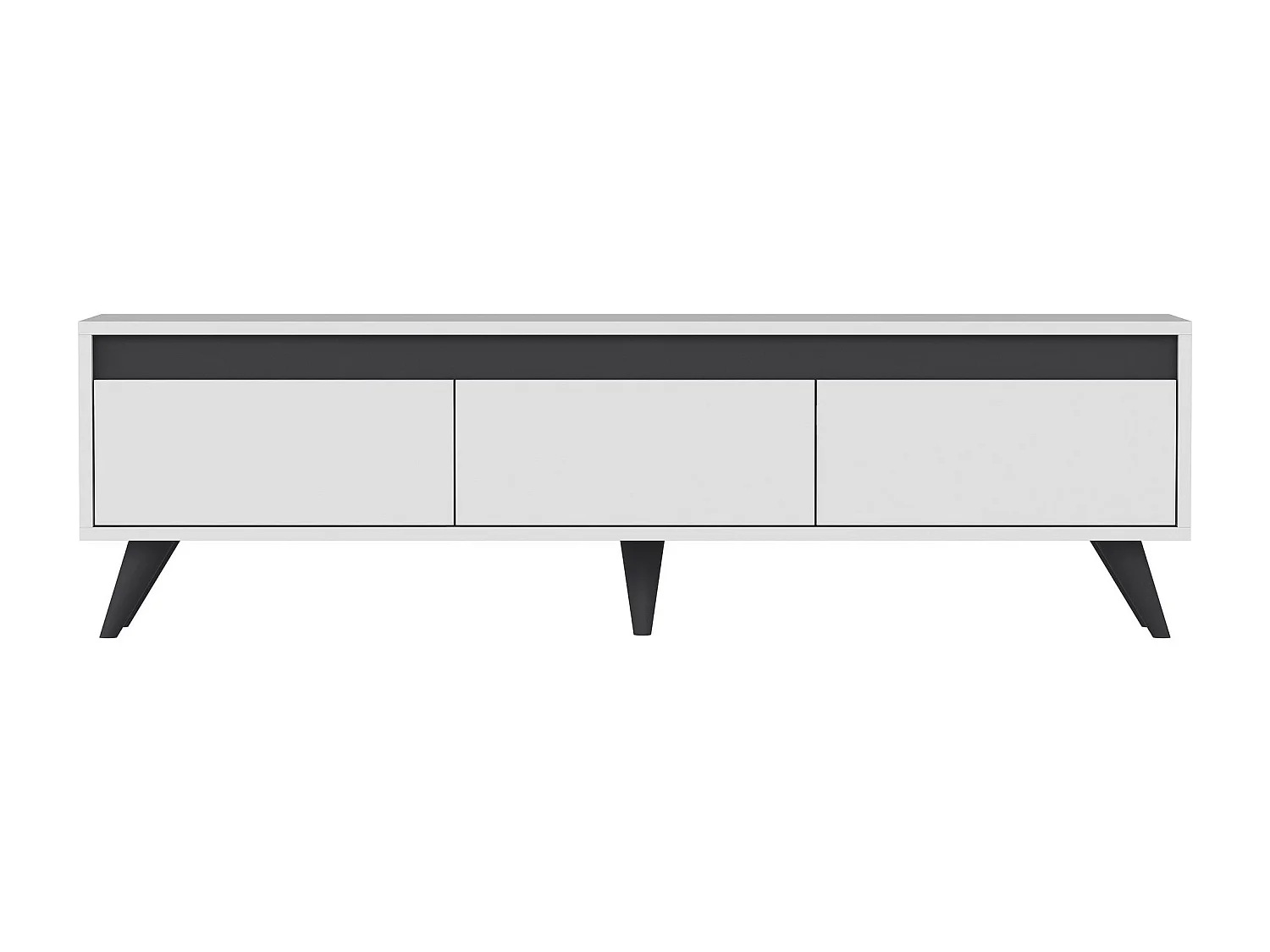 TV-Ständer – 150 cm x 30 cm x 45 cm – Weiß – Spanplatte mit Melaminbeschichtung