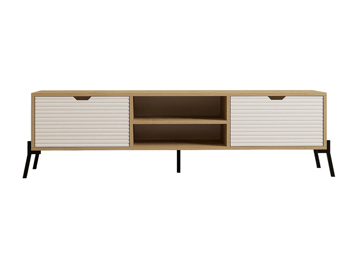 Mueble de TV – 160 cm x 41 cm x 40 cm – Roble zafiro y blanco – MDF y metal