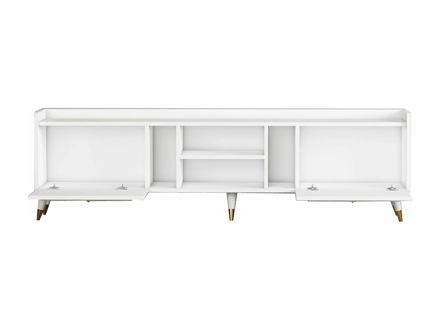 Mobile TV – 180 x 55 x 35 cm – Bianco e Oro – Melamina