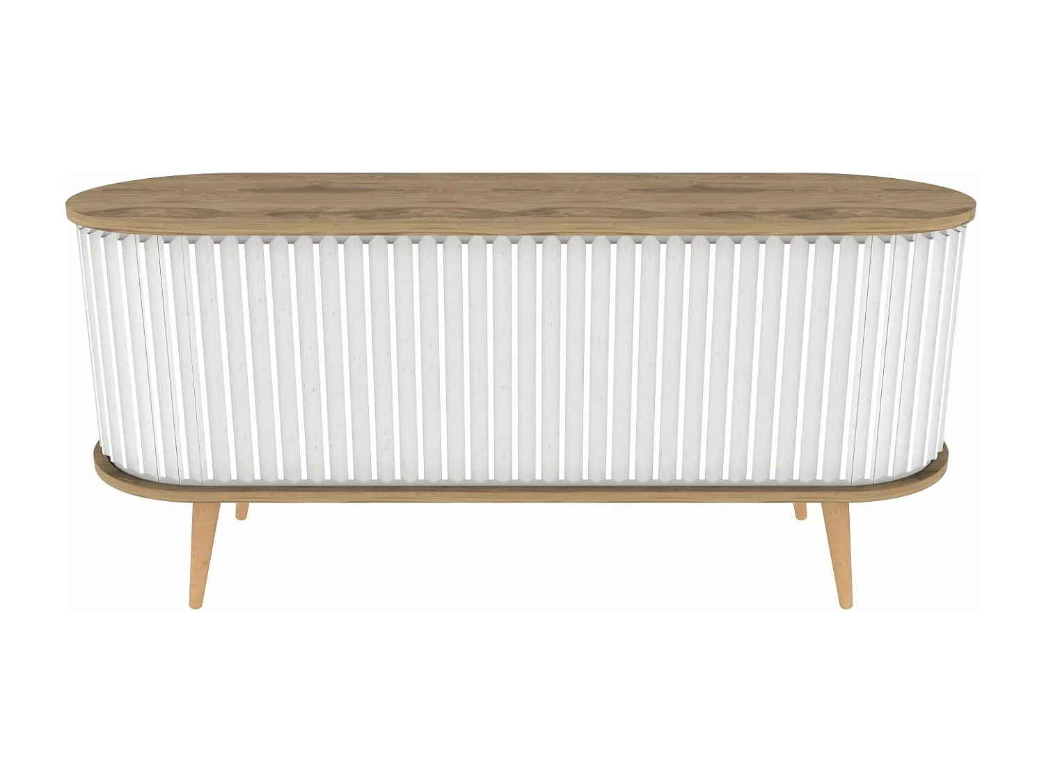 Moderne tv-meubel, oud eiken en wit, 140 x 43 x 64 cm | 100% melamine gecoate spaanplaat, 18 mm dik | Elegant en functioneel voor de woonkamer