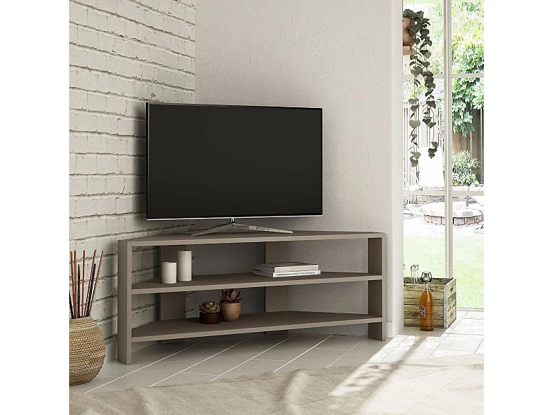 Meuble TV d'angle 3 étagères L114 cm - Thales