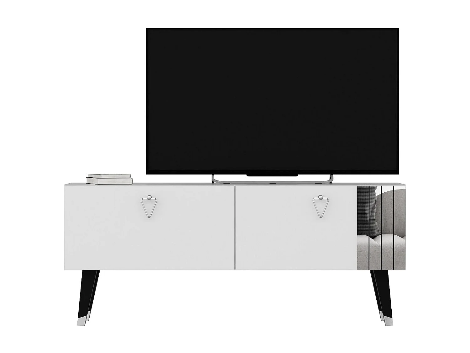 TV-Ständer – 120 cm x 30 cm x 50 cm – Weiß – MDF mit Melaminbeschichtung