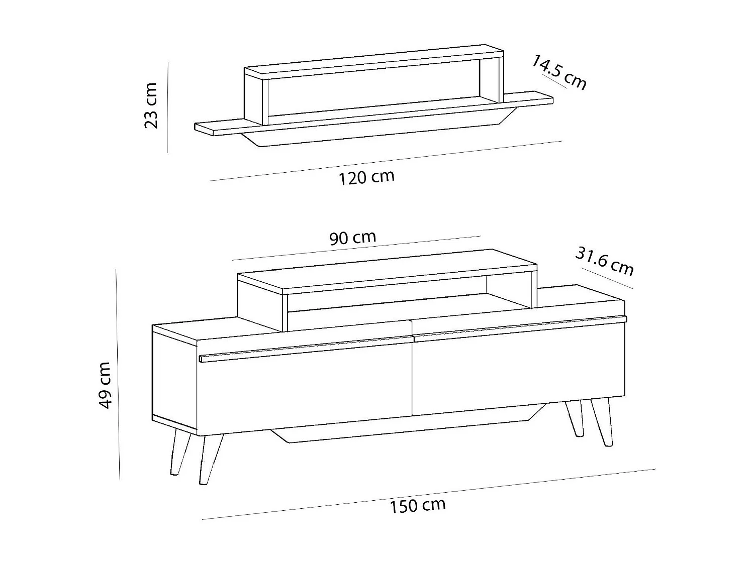 TV-Schrank - Harmony Unit - Weiß