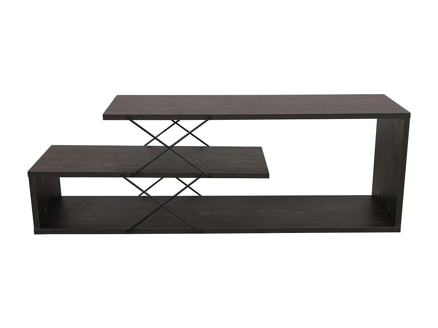 Mueble de TV industrial – 120 x 40 x 30 cm – Marrón oscuro – Tablero de partículas recubierto de melamina