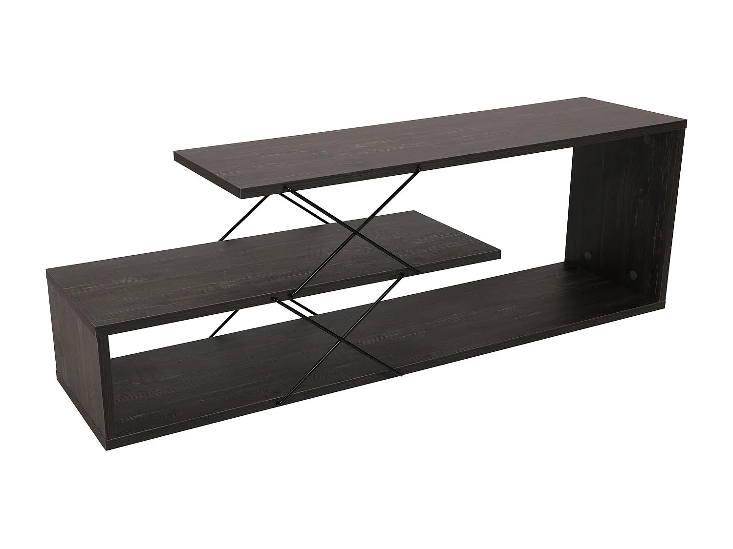 Mueble de TV industrial – 120 x 40 x 30 cm – Marrón oscuro – Tablero de partículas recubierto de melamina