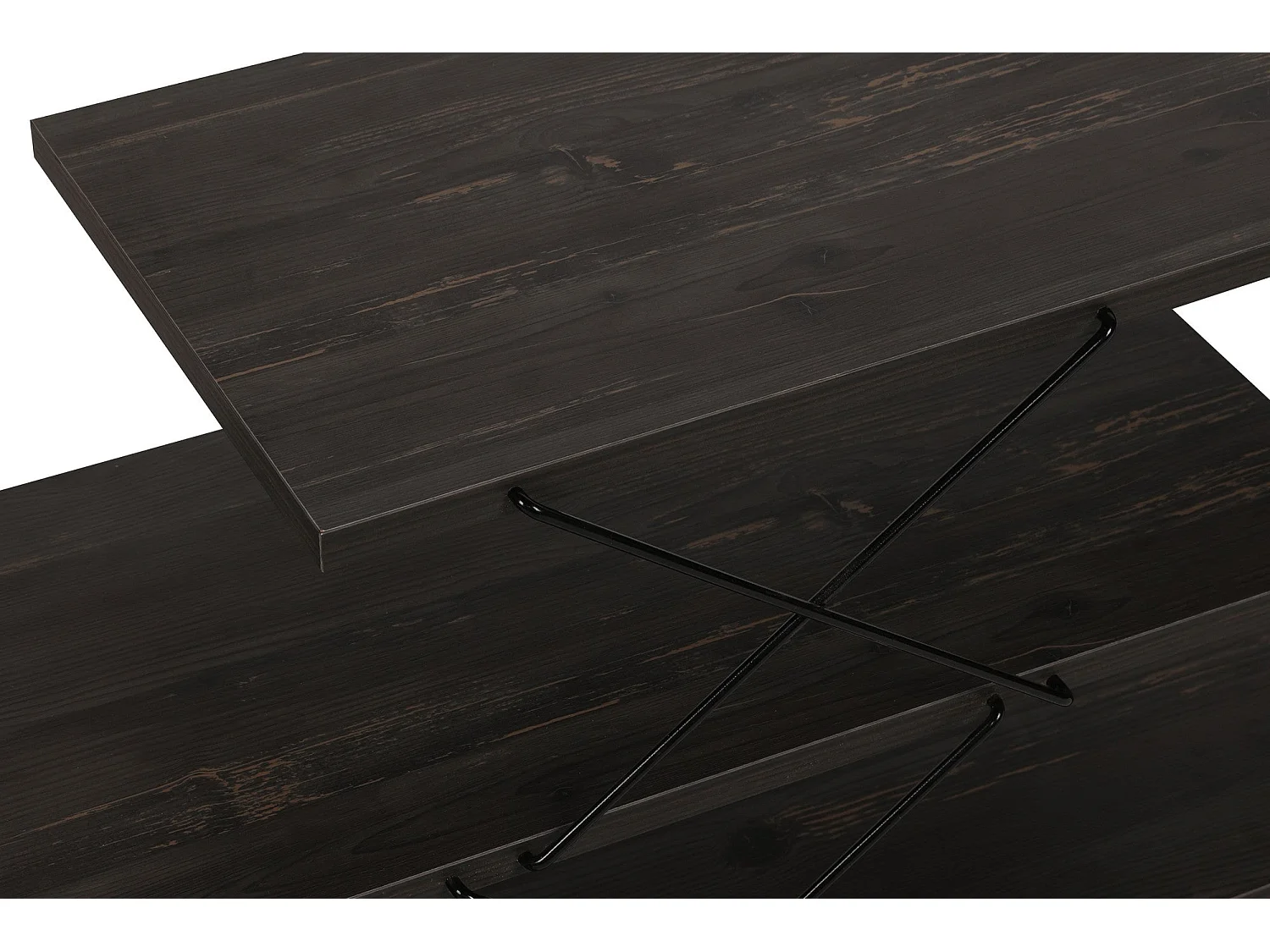 Mueble de TV industrial – 120 x 40 x 30 cm – Marrón oscuro – Tablero de partículas recubierto de melamina