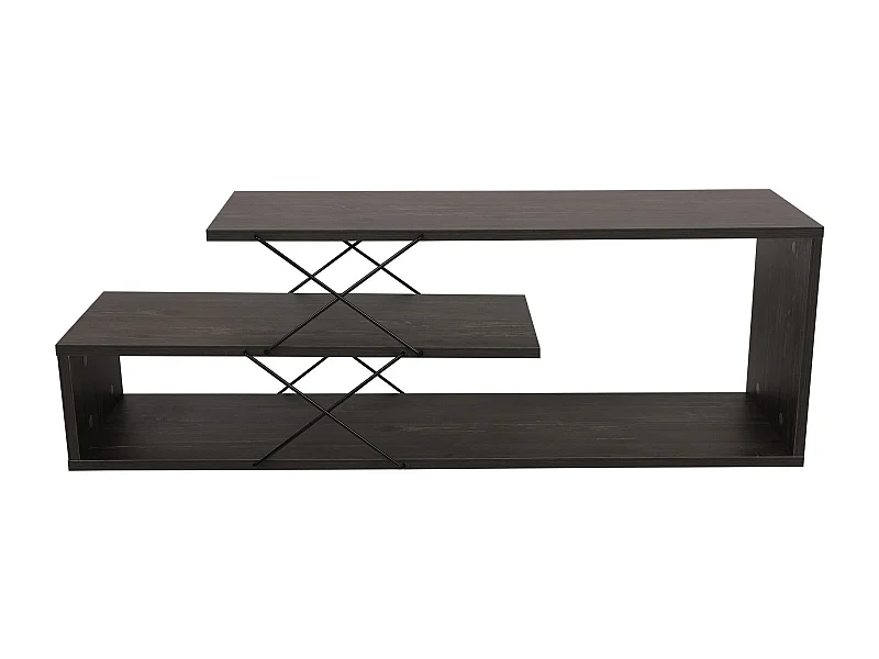 Mueble de TV industrial – 120 x 40 x 30 cm – Marrón oscuro – Tablero de partículas recubierto de melamina