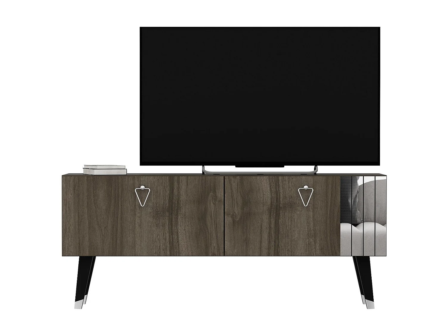 TV-Ständer – 120 cm x 30 cm x 50 cm – Farbe dunkles Walnussholz – MDF mit Melaminbeschichtung