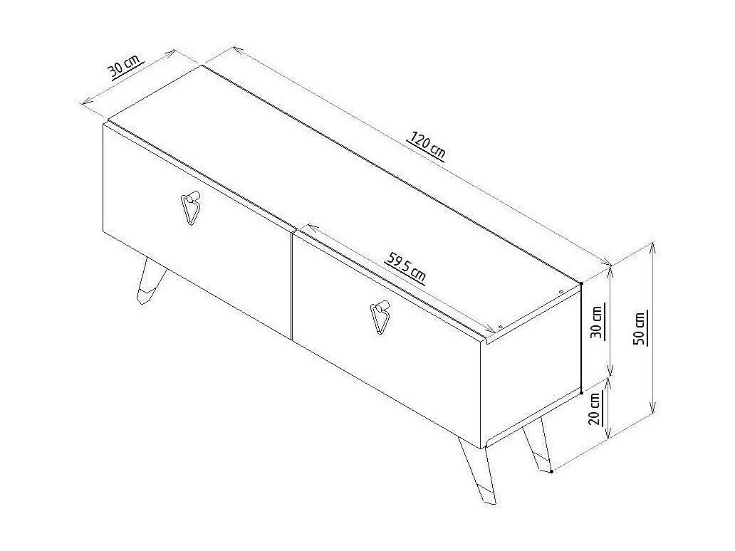 TV-Ständer – 120 cm x 30 cm x 50 cm – Farbe dunkles Walnussholz – MDF mit Melaminbeschichtung