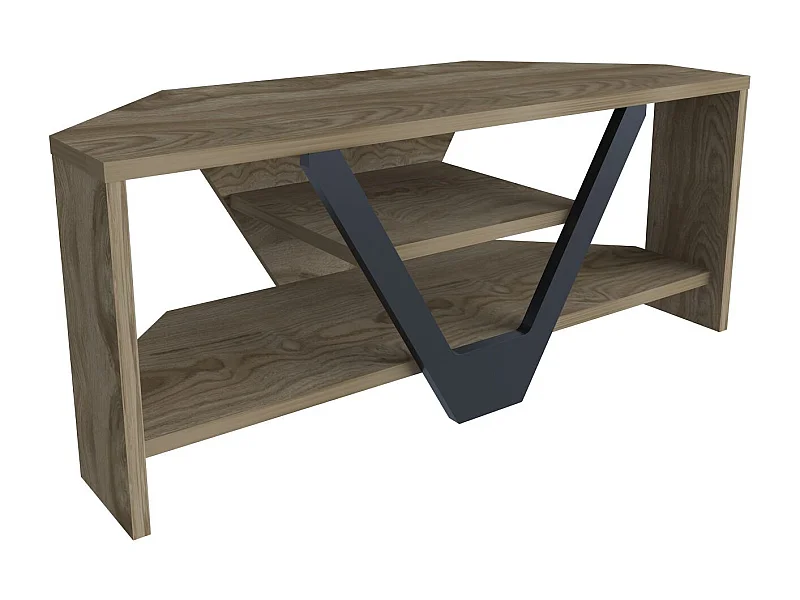 Meuble TV Norah 90cm Noir et Bois antique