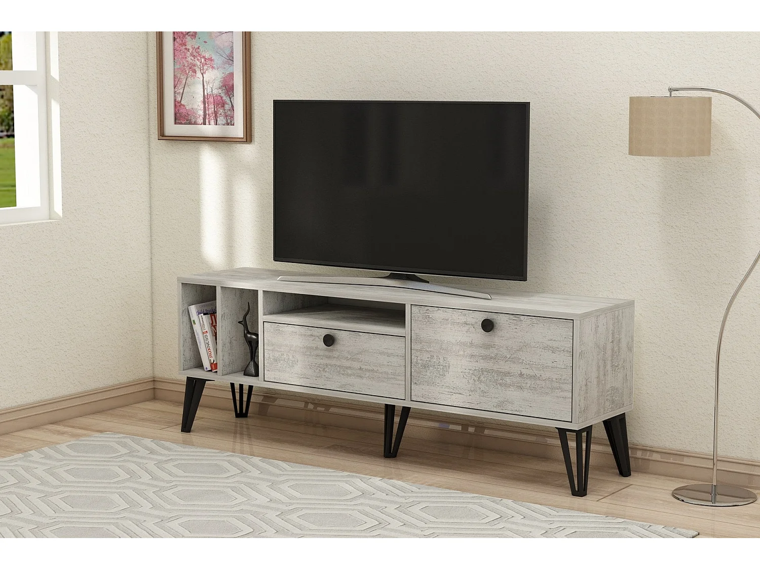Mueble de TV - Aris - Gris Blanco