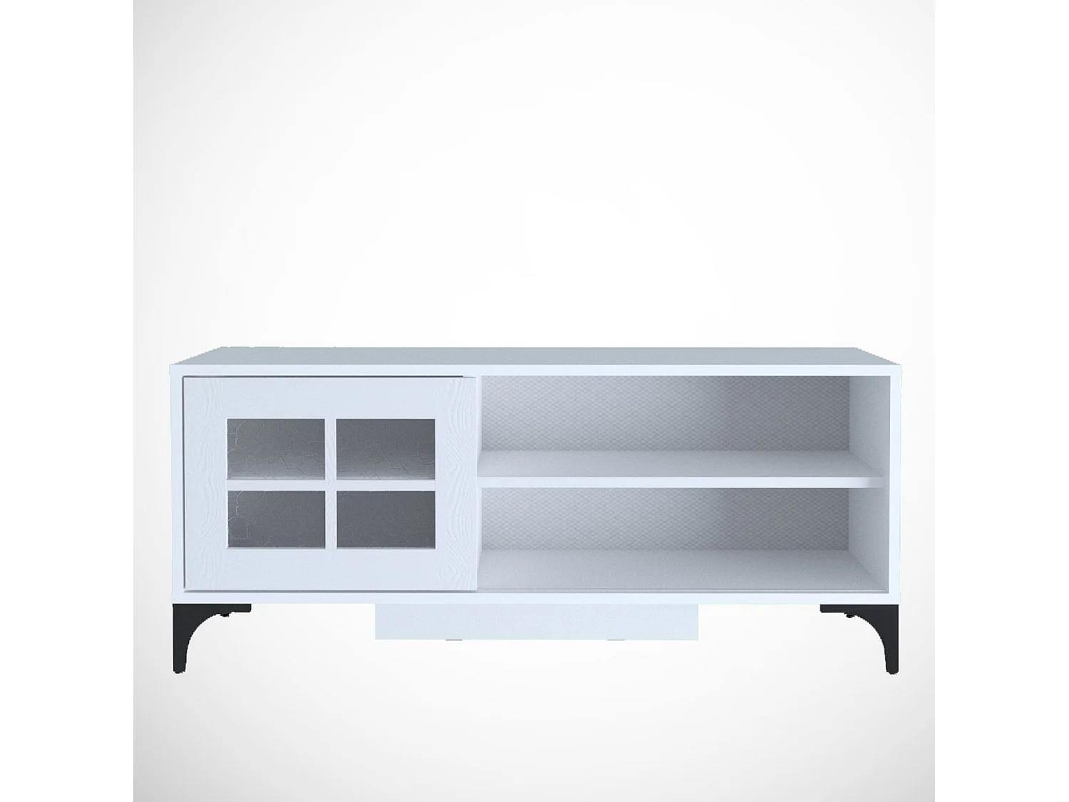Mueble de TV – 125 cm x 54 cm x 42 cm – Blanco – Tablero de partículas recubierto de melamina