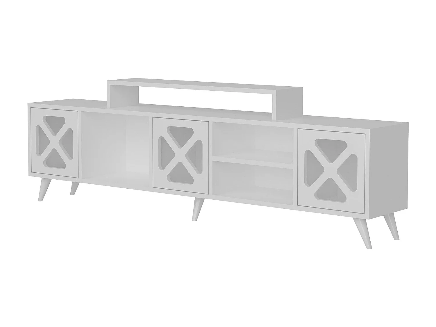 Móvel de TV moderno – 180 cm – Branco – Painel de partículas revestido de melamina