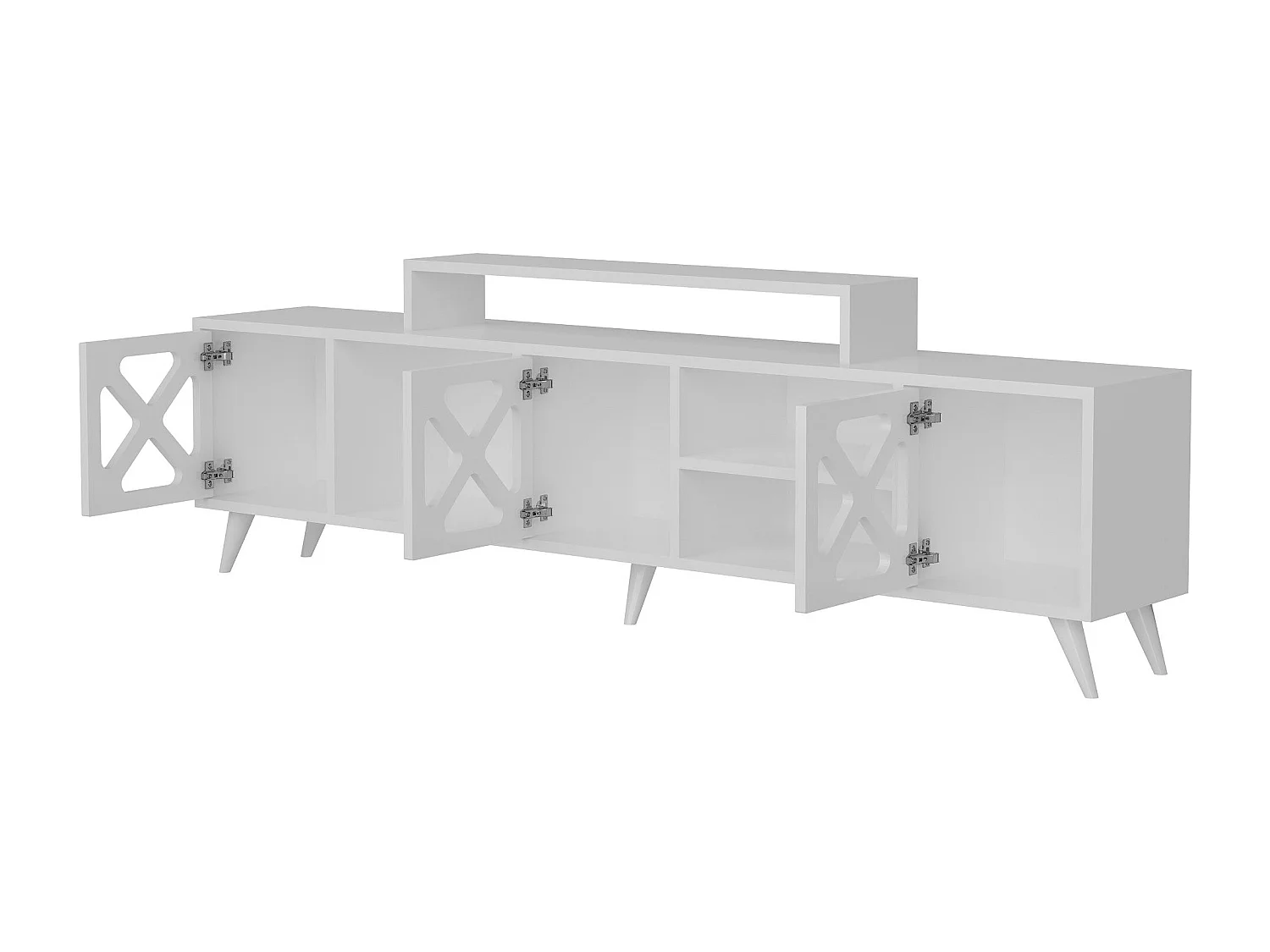 Móvel de TV moderno – 180 cm – Branco – Painel de partículas revestido de melamina