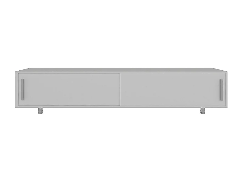 Moderne witte tv-standaard, 180 cm x 40 cm x 30 cm | 100% melamine gecoate spaanplaat, 18 mm dik | Wandmontage, meerdere planken, stijlvolle opbergoplossing