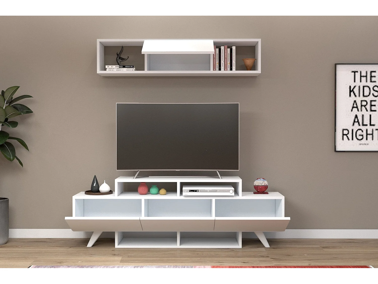 Móvel de TV-Alwin Unit-Branco