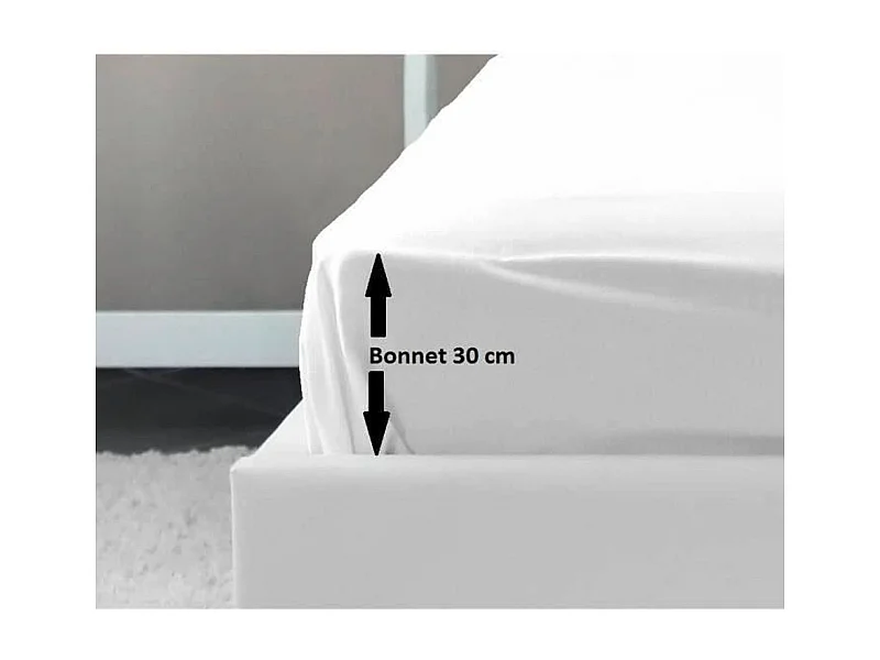 Poszewka na materac 100% bawełny biała 140x190x30 cm - Certyfikat OEKO-TEX