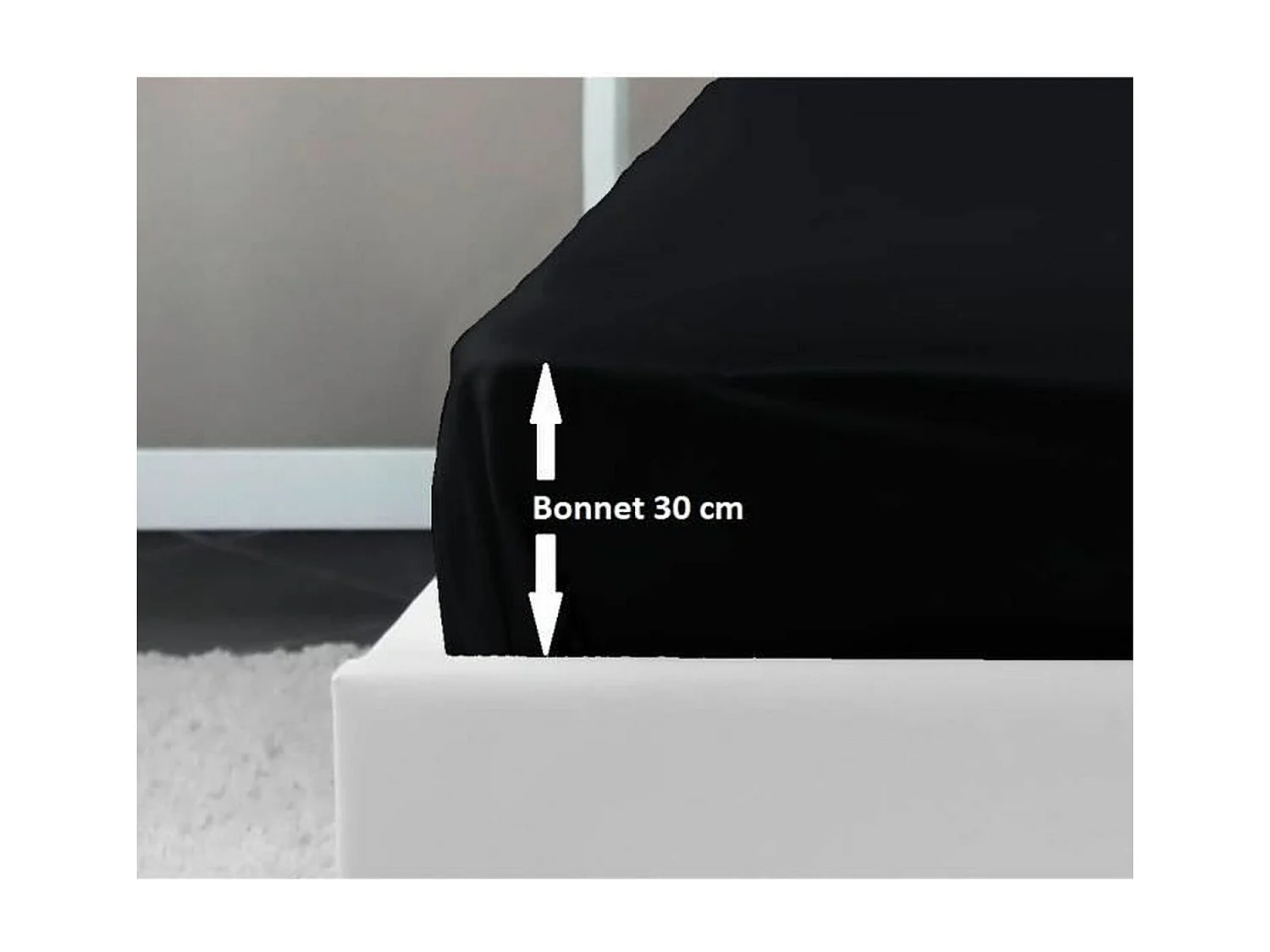 Spannbettlaken 100% Baumwolle Schwarz 90x190x30 cm - OEKO-TEX Zertifiziert