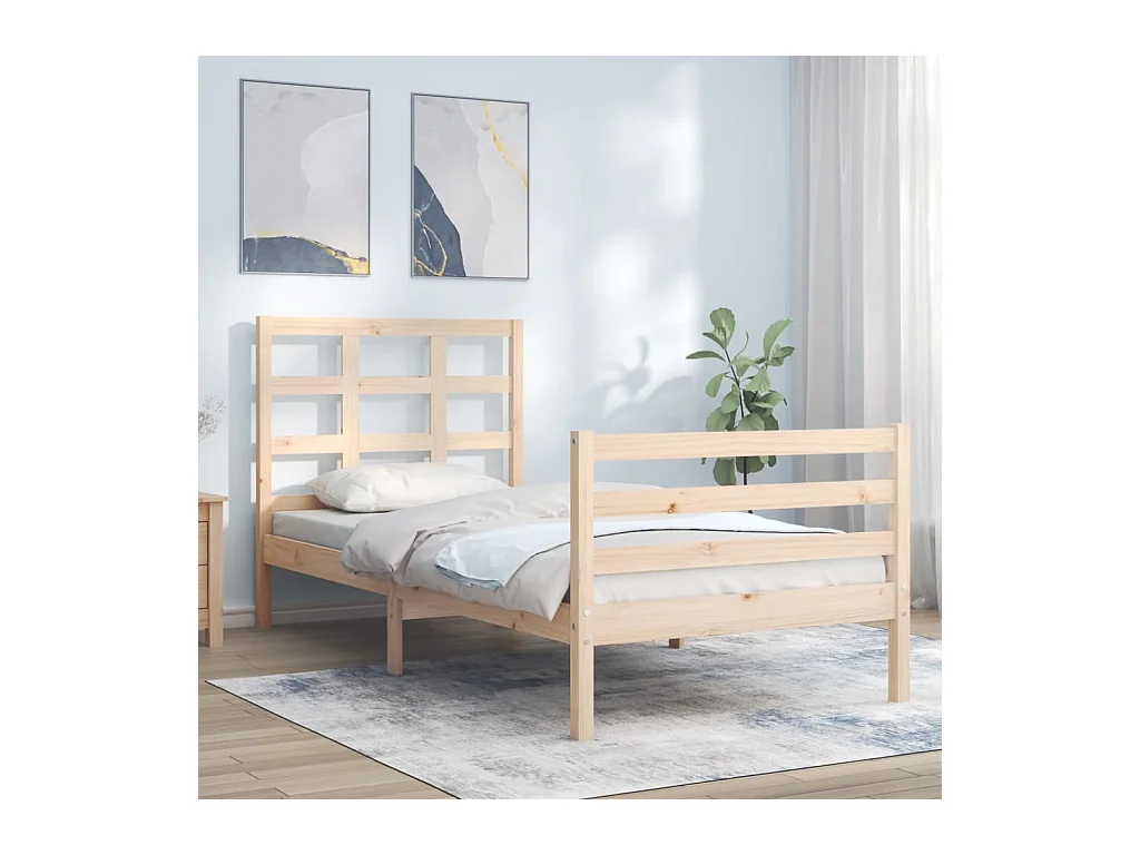 Cadre de lit sans matelas 100x200 cm bois massif