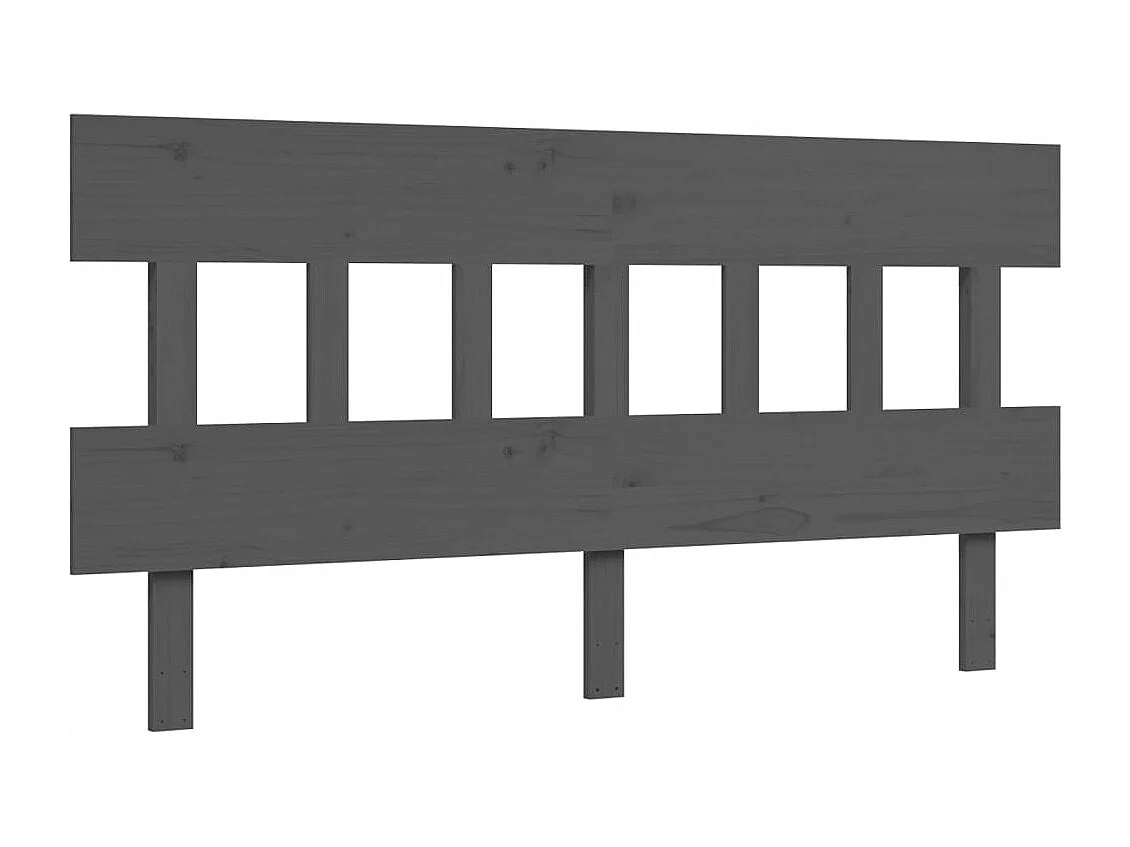 Letto per Anziani con Testiera Grigio King in Legno Massello