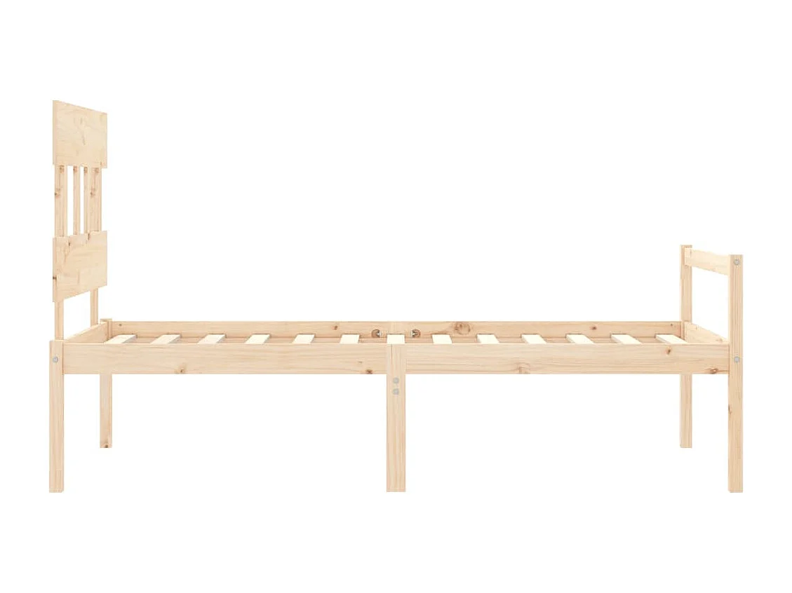 Lit pour personne âgée et tête de lit 100x200 cm bois massif