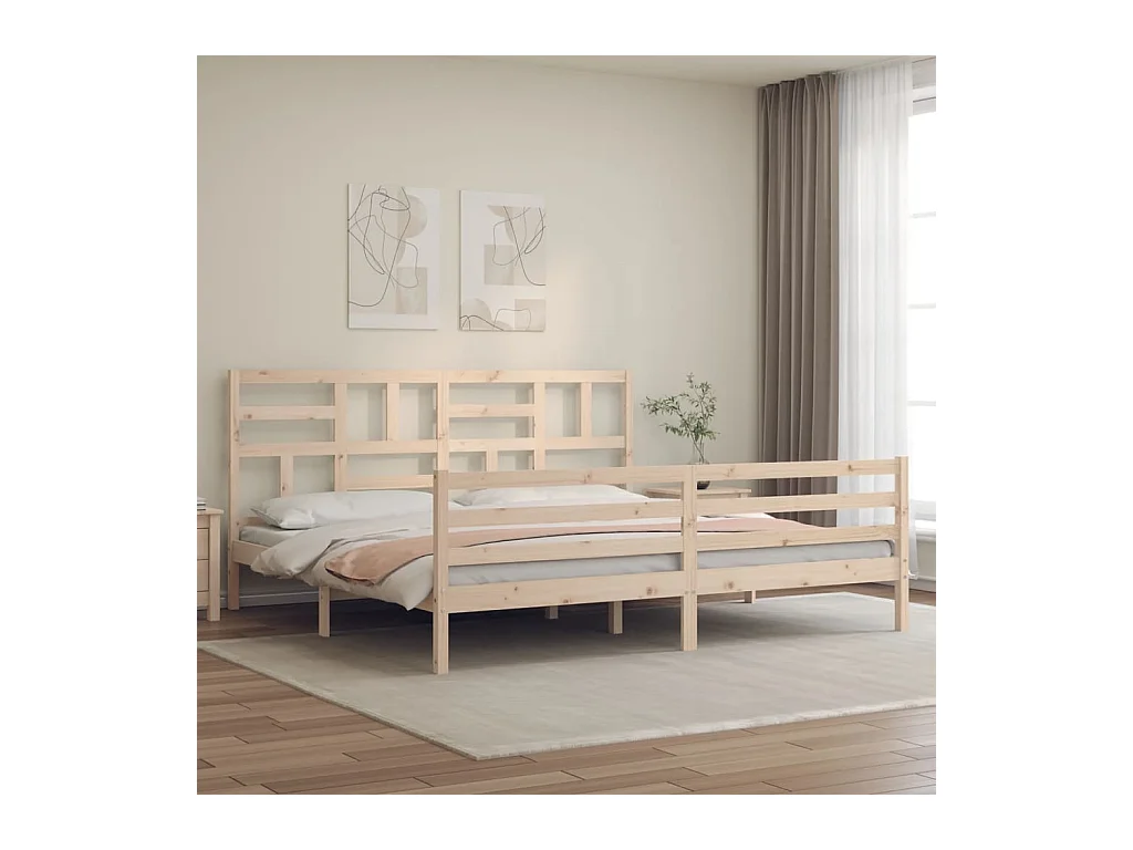 Cadre de lit sans matelas 200x200 cm bois massif