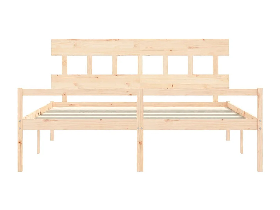 Lit pour personne âgée et tête de lit 200x200 cm bois massif