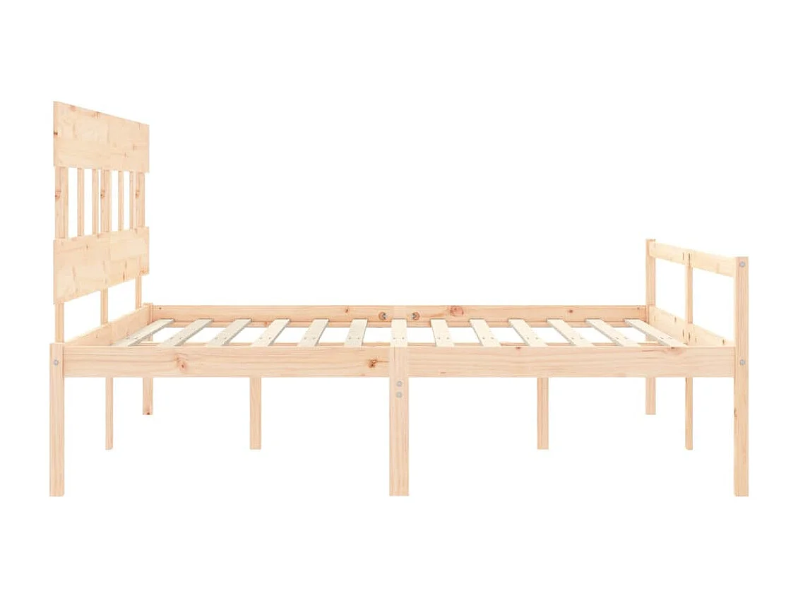 Lit pour personne âgée et tête de lit 200x200 cm bois massif