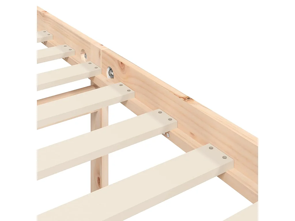 Lit pour personne âgée et tête de lit 200x200 cm bois massif