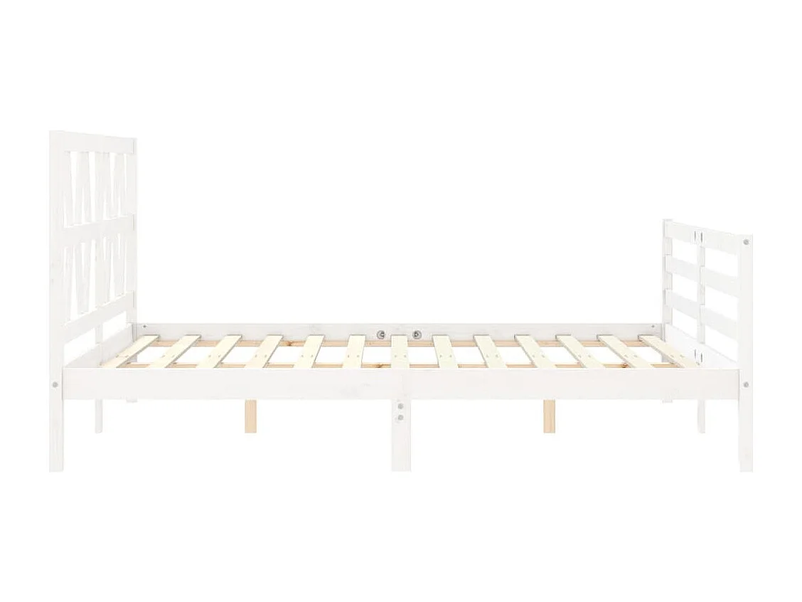 Cadre de lit sans matelas blanc bois de pin massif