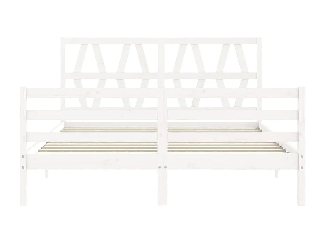 Cadre de lit sans matelas blanc bois de pin massif