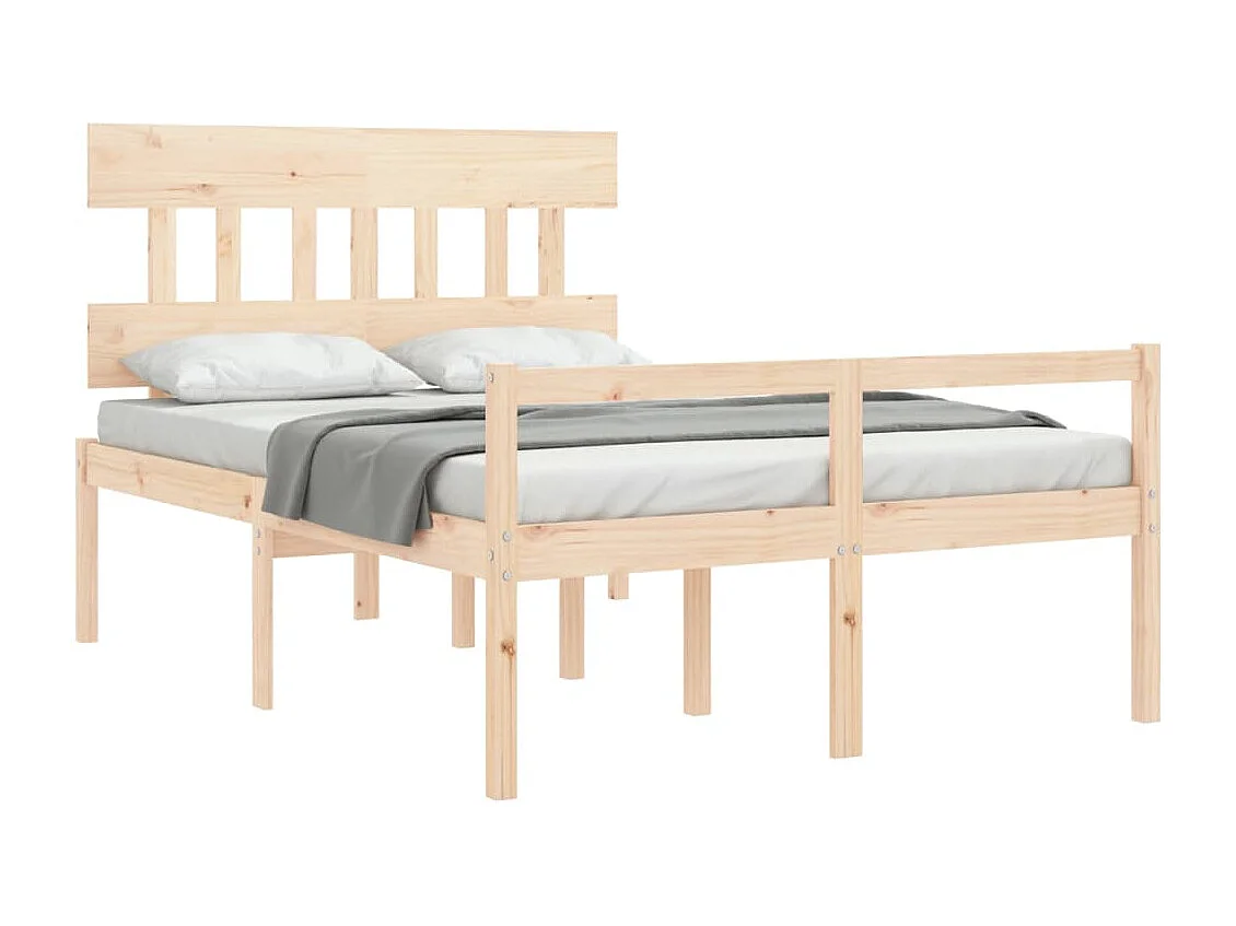 Seniorenbed met hoofdbord massief hout 140x200 cm