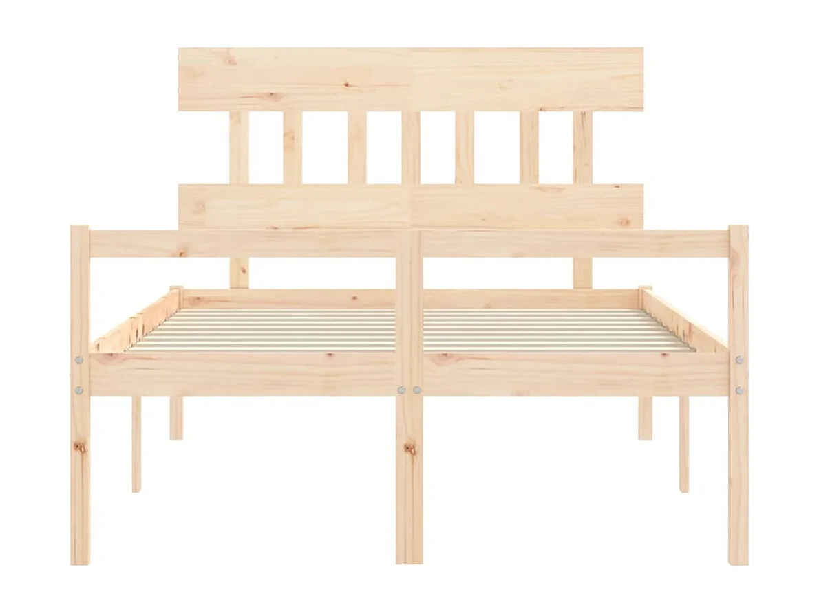 Seniorenbed met hoofdbord massief hout 140x200 cm