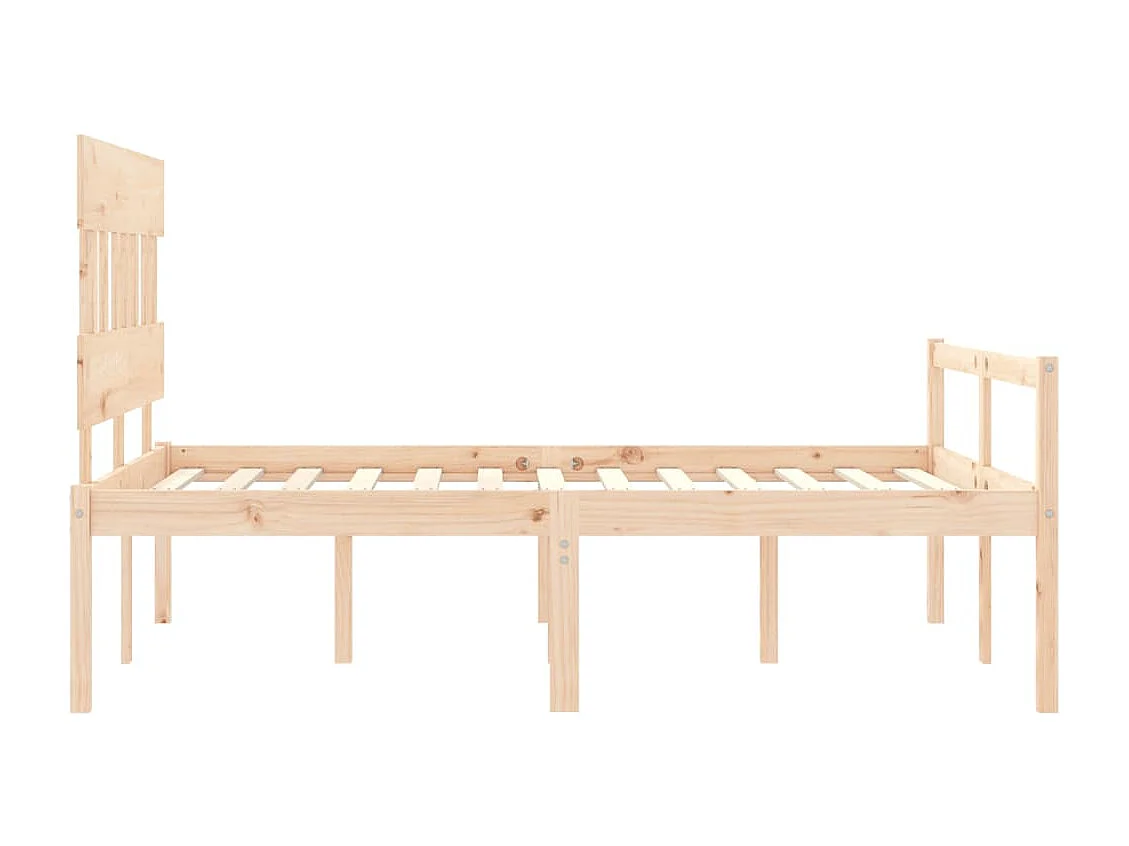 Seniorenbed met hoofdbord massief hout 140x200 cm