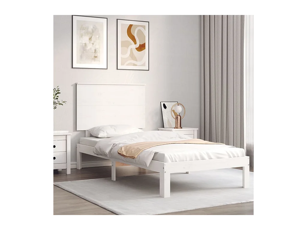 Giroletto senza Materasso Bianco 90x200 cm Legno Massello Pino