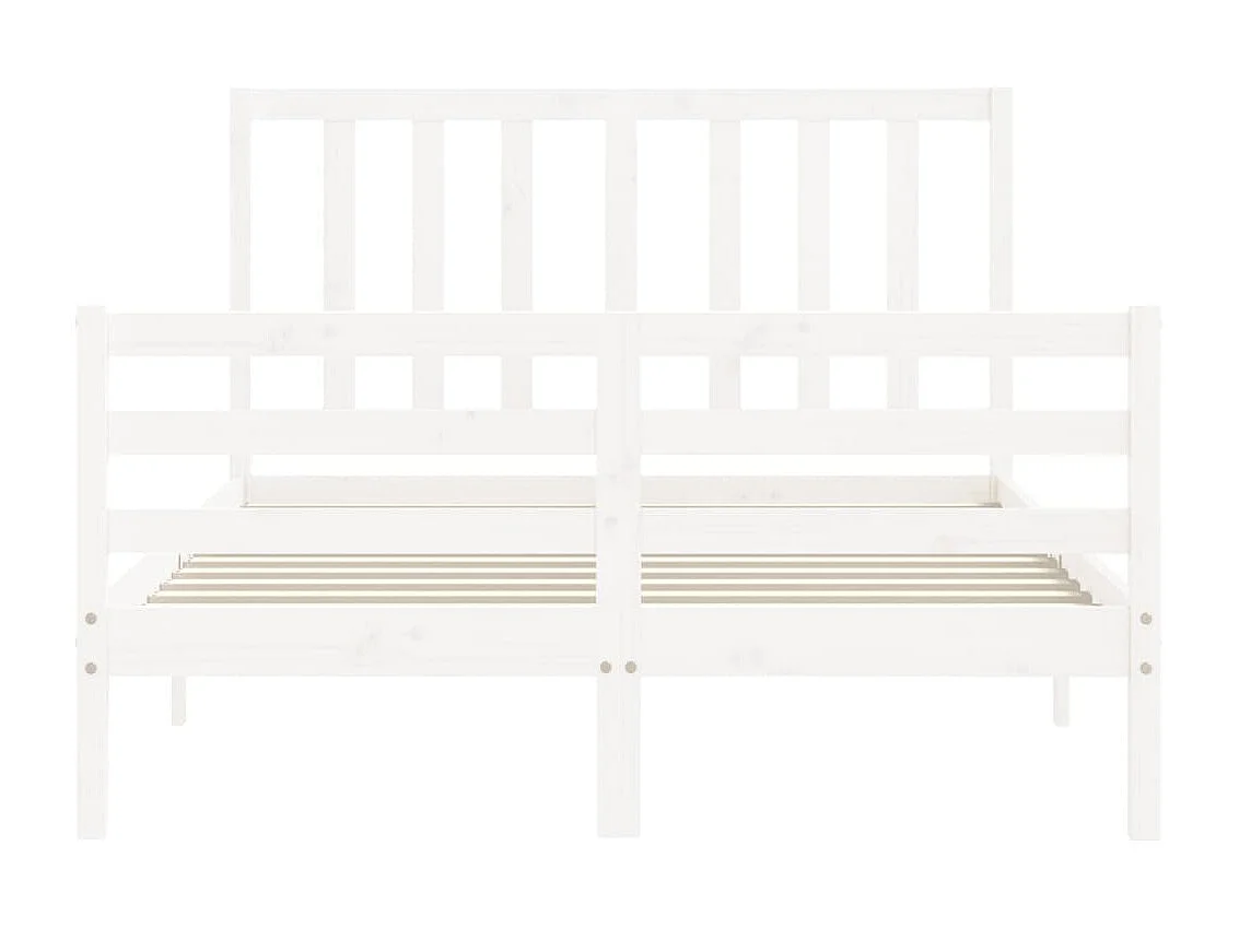 Letto senza Materasso Bianco 140x190 cm Legno Massello di Pino
