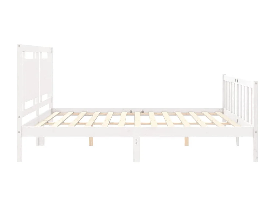 Cadre de lit sans matelas blanc bois de pin massif