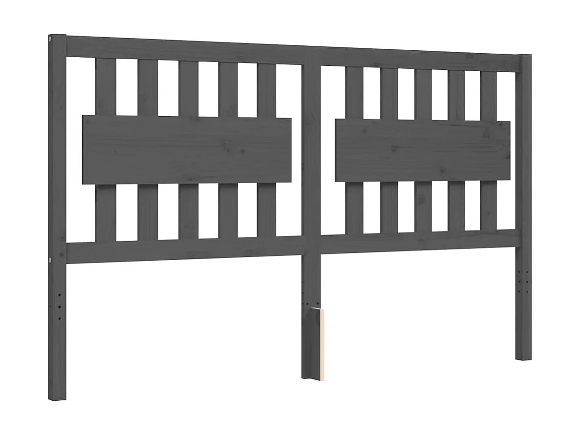 Bedframe met hoofdbord massief hout grijs