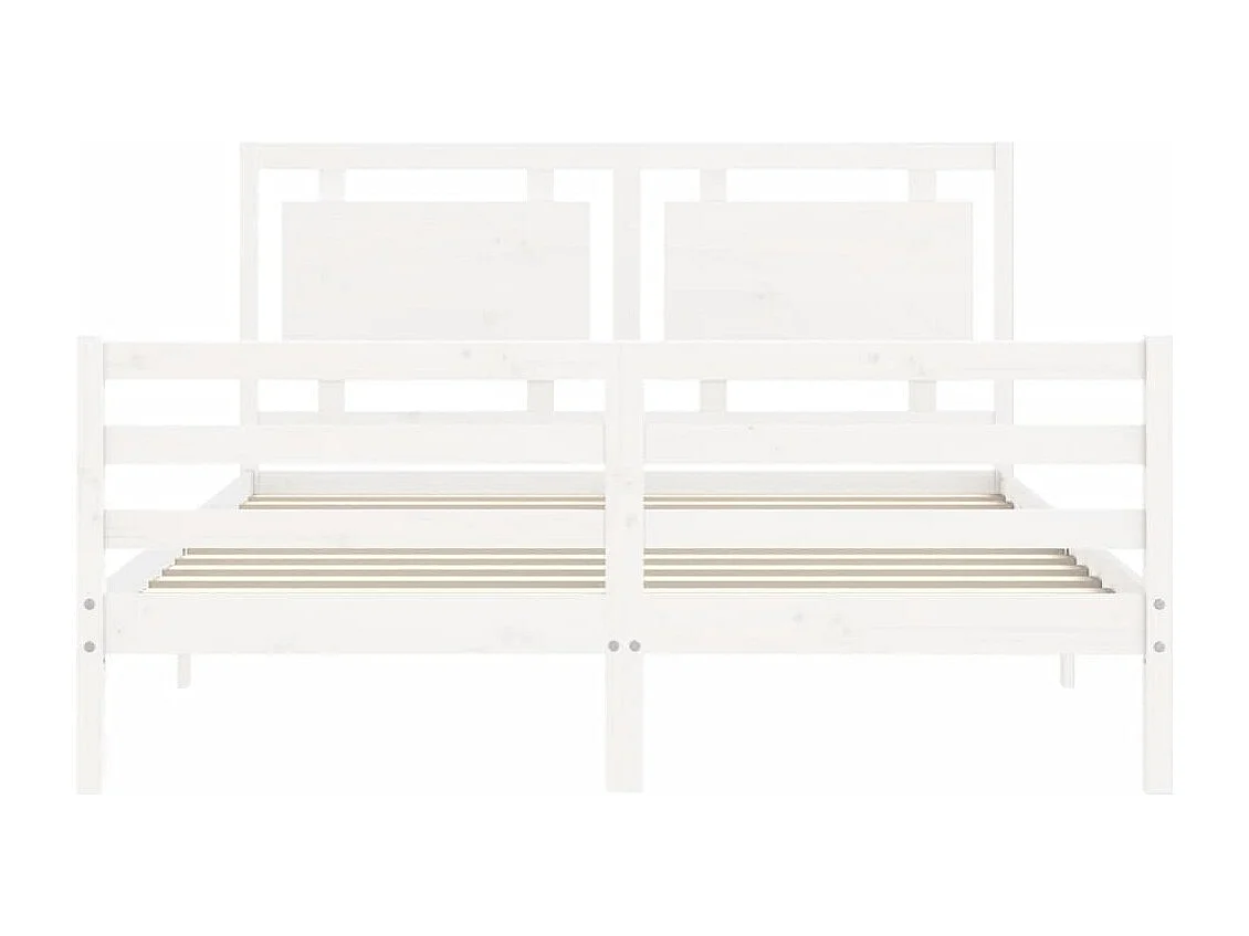 Cadre de lit sans matelas blanc 160x200 cm bois massif