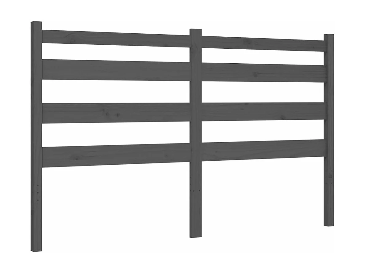 Cadre de lit sans matelas gris bois de pin massif