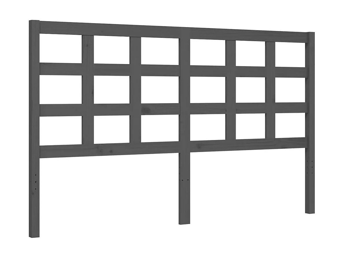 Estrutura de cama King Size com cabeceira madeira maciça cinza