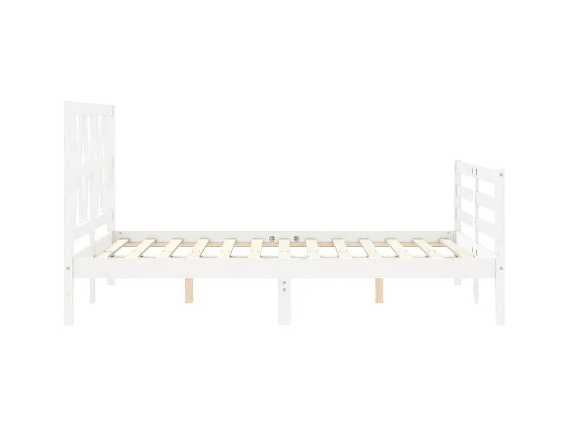 Giroletto con Testiera Bianco Small Double Legno Massello