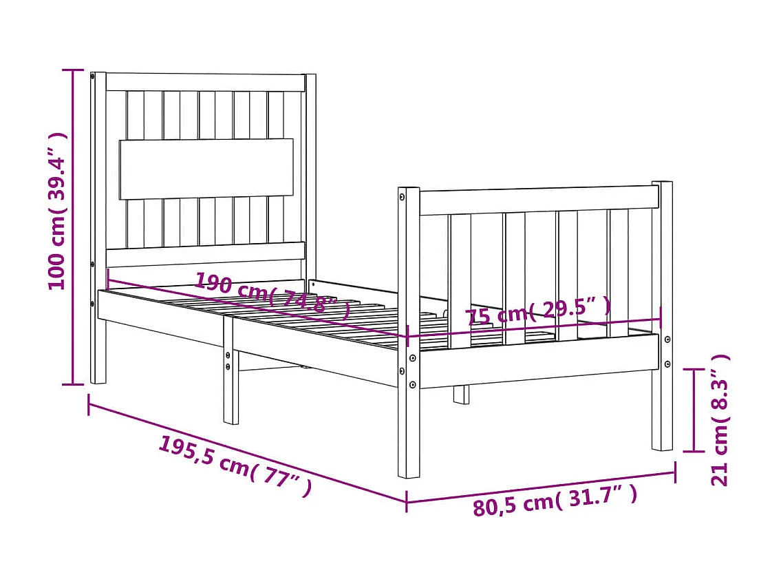 Massivholzbett ohne Matratze Kiefernholz