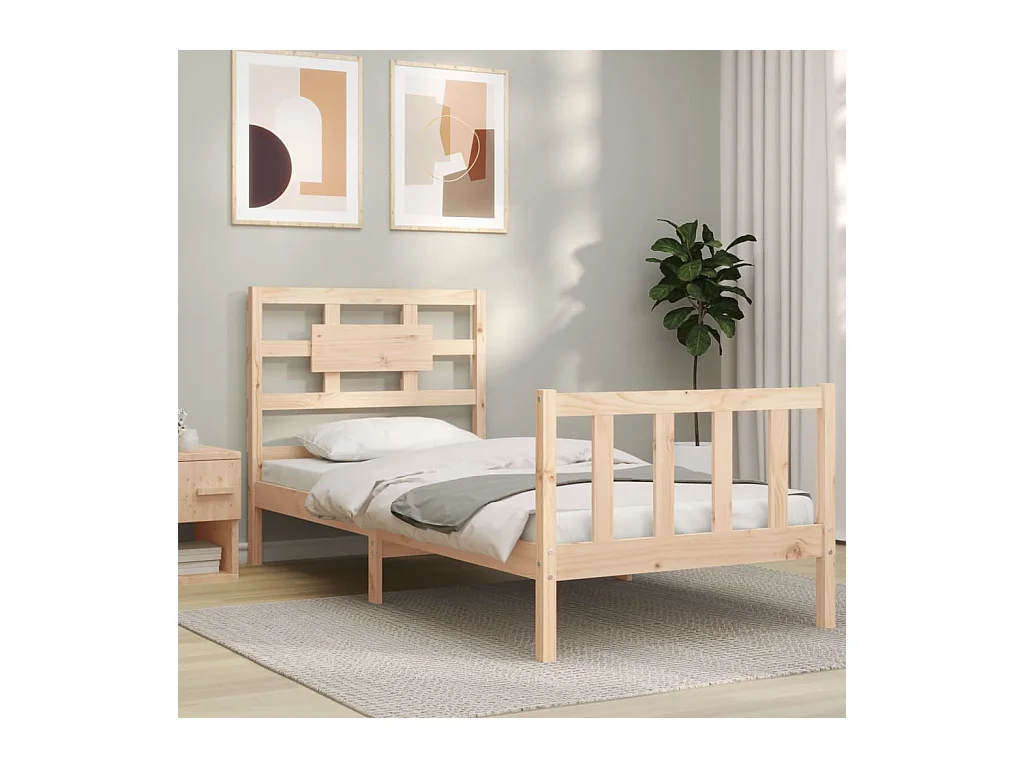 Cadre de lit sans matelas 90x200 cm bois de pin massif