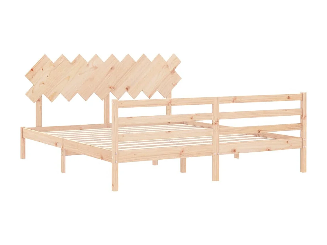 Bedframe met hoofdbord massief hout